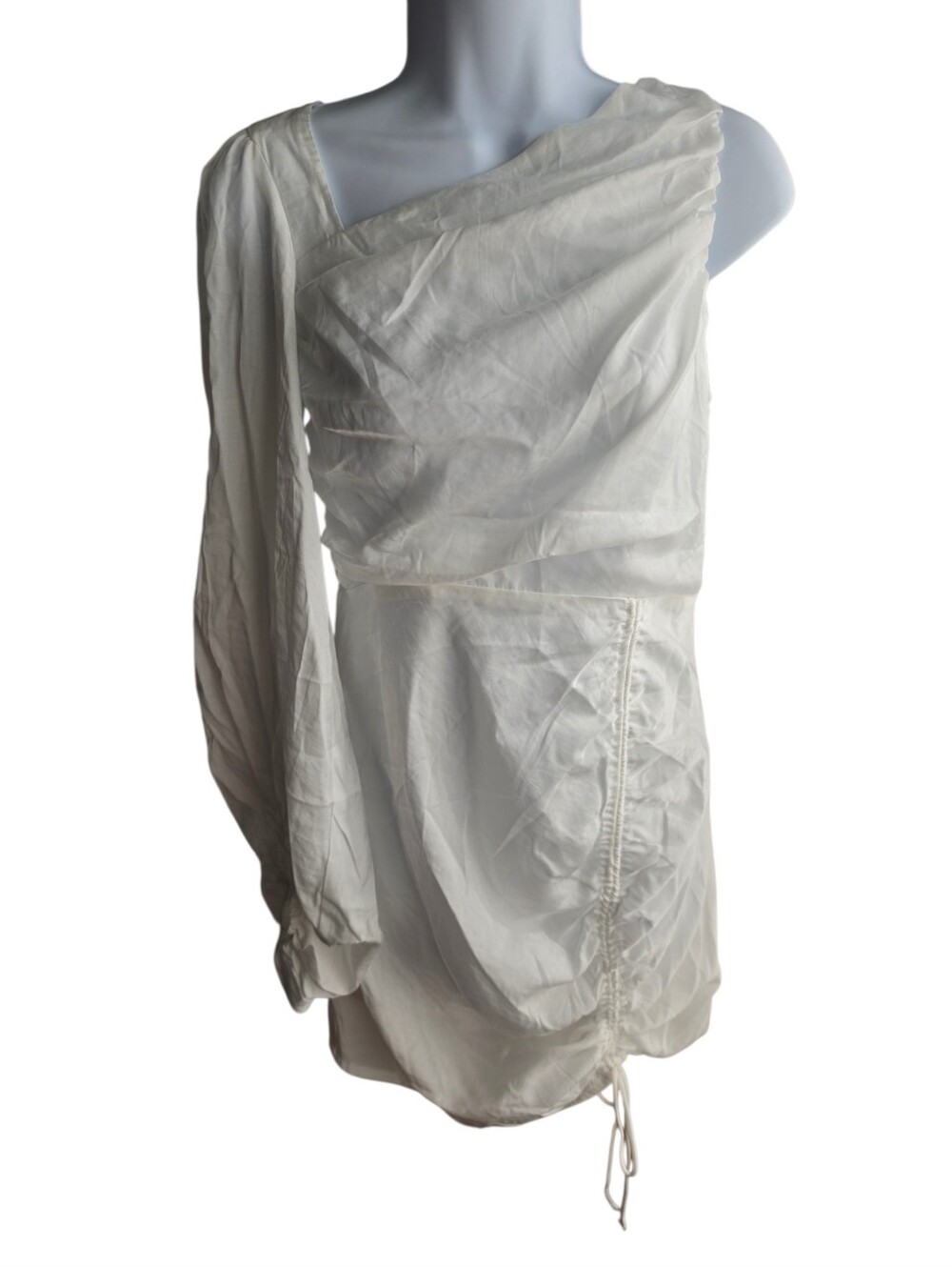 NWT Petal & Pup White Toira One Shoulder Gathered Mini Dress Size XS